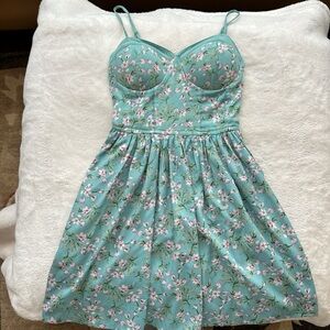Floral Teal/light Blue Sundress